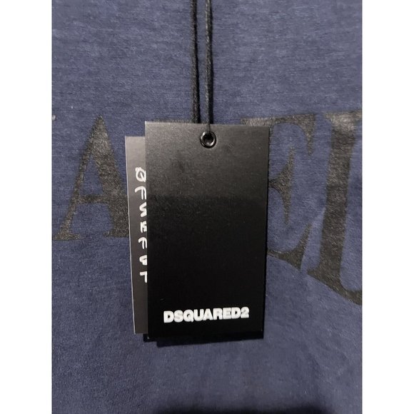DSQUARED2 Men's Blue/Black Logo T-Shirt Size S S74GD2852S21600524 NWT Muscle Fit - Picture 6 of 16
